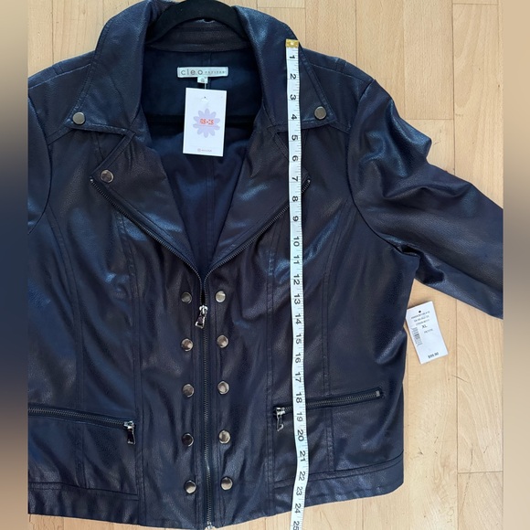 Cleo moto biker light weight navy fall jacket size XL - Picture 6 of 11